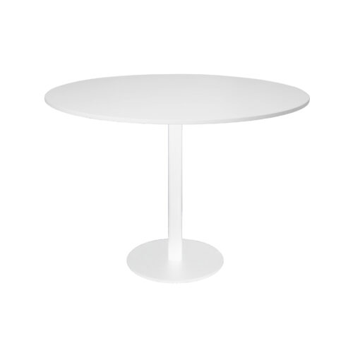 Round Flat Disc Base Table - 1200mm - White top and white frame
