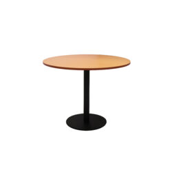 Round Flat Disc Base Table - 900mm - Beech with black frame