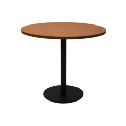 Round Flat Disc Base Table - 900mm - Cherry with black frame
