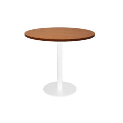Round Flat Disc Base Table - 900mm - Cherry with white frame