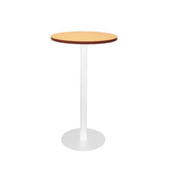 Disc Base Bar Table - Beech top and white frame