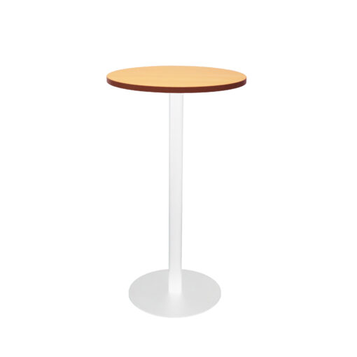 Disc Base Bar Table - Beech top and white frame