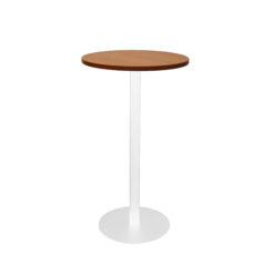 Disc Base Bar Table - Cherry top and white frame