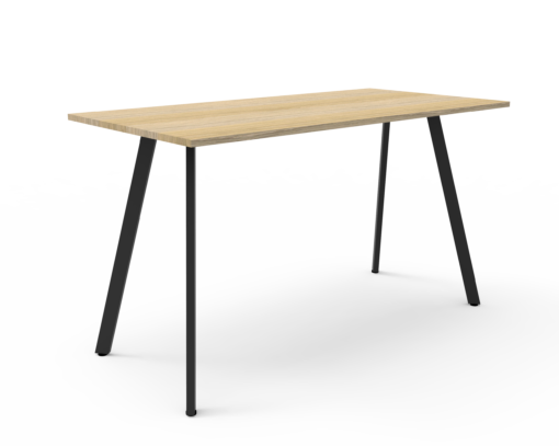 Eternity High Bar Table - 1500X750 - Natural oak top and black frame