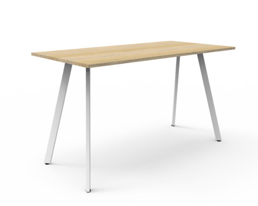 Eternity High Bar Table - 1500X750 - Natural oak top and white frame