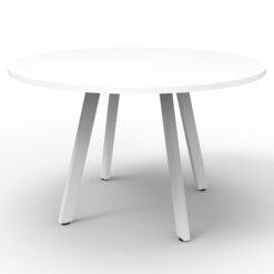 Eternity Round Table - 1200mm - White top and white frame