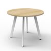 Eternity Round Table - 900mm - Natural oak top with white frame