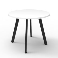 Eternity Round Table - 900mm - White top with black frame