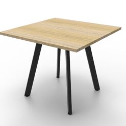 Eternity Square Table - 900x900 - Natural oak top and black frame