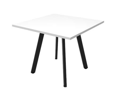 Eternity Square Table - 900x900 - White top and black frame