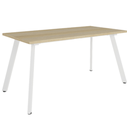 Eternity Meeting Table - 1500x750 - Natural oak top and white frame