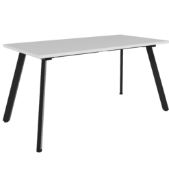 Eternity Meeting Table - 1500x750 - White top and black frame