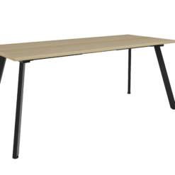 Eternity Meeting Table - 1800x750 - Natural oak top and black frame