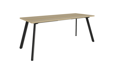 Eternity Meeting Table - 1800x750 - Natural oak top and black frame