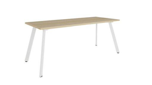 Eternity Meeting Table - 1800x750 - Natural oak and white frame