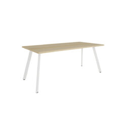 Eternity Meeting Table - 1800x900 - Natural oak top and white frame