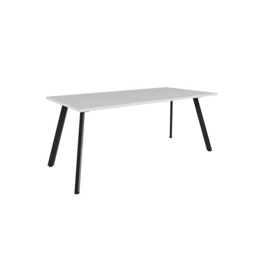 Eternity Meeting Table - 1800x900 - White top with black frame