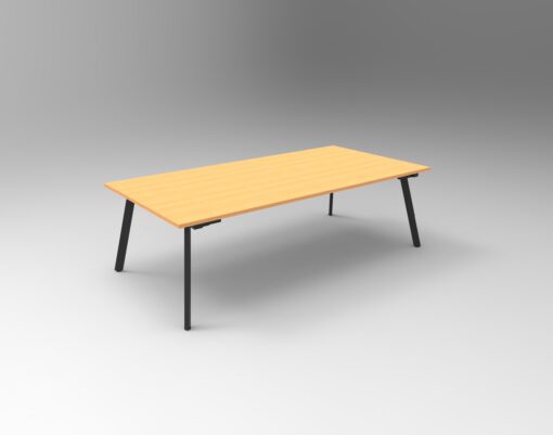 Eternity Boardroom Table - 2400x1200 - Beech top and black frame