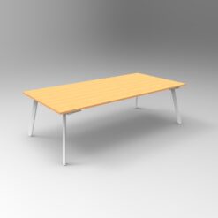 Eternity Boardroom Table - 2400x1200 - Beech top and white frame
