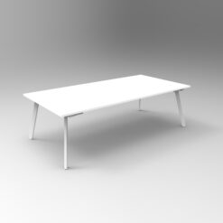 Eternity Boardroom Table - 2400x1200 - White top with white frame