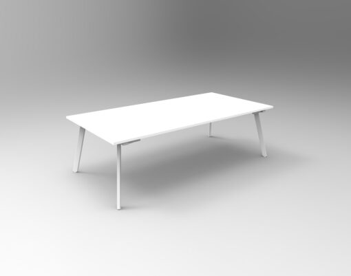 Eternity Boardroom Table - 2400x1200 - White top with white frame