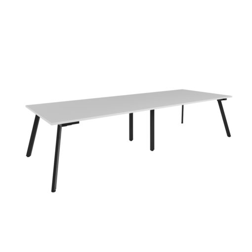 Eternity Boardroom Table - 3200x1200 - White top and black frame