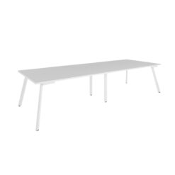 Eternity Boardroom Table - 3200x1200 - White top and white frame