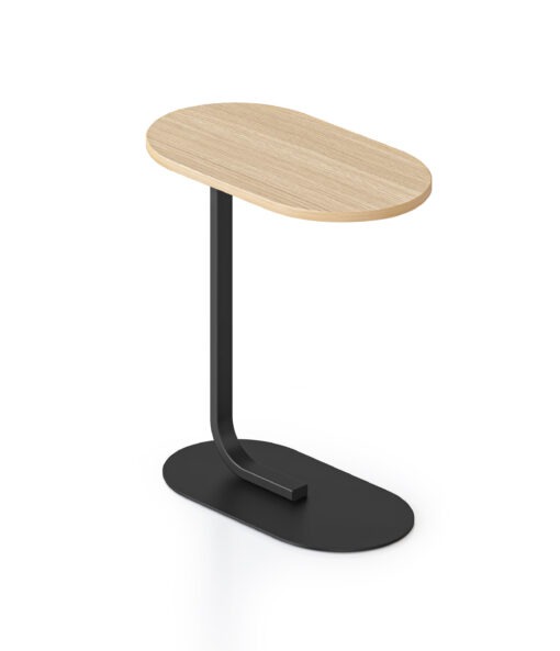 Selene Side Table - natural oak top and black frame