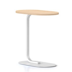 Selene Side Table - natural oak top and white frame