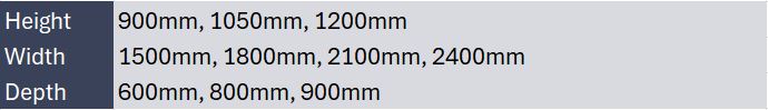 Workbench dimensions