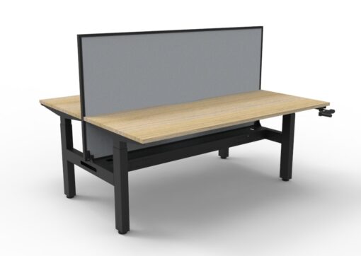 Boost Crank Back to Back - 1800W Natural Oak top and Black frame with privacy screen and cable tray