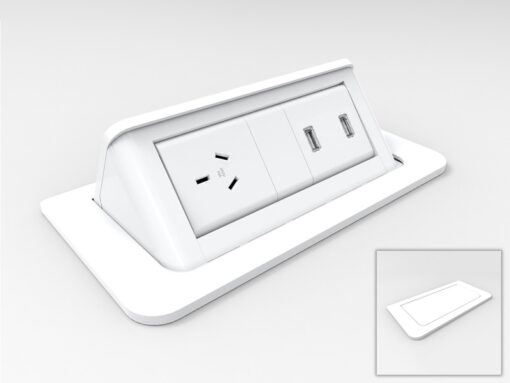Rapid Wiring Pop-up Power In Desk Module - White