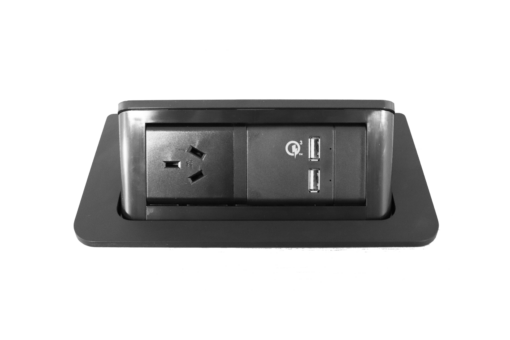 Rapid Wiring Pop-up Power In Desk Module - Black