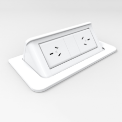 Rapid Wiring Pop-up Power In Desk Module - White