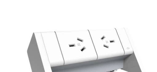 Athena Power Rail - 2 x rotated GPO - White