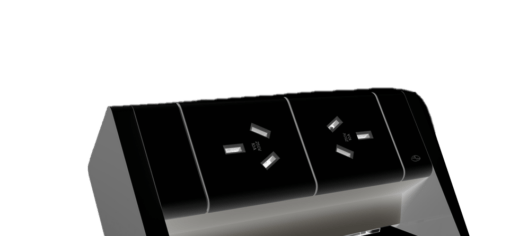 Athena Power Rail - 2 x rotated GPO - Black