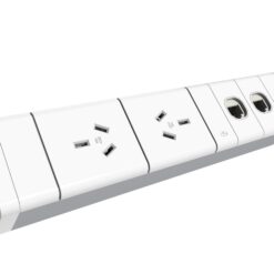 Athen Power Rail - 2 x GPO + 2 x data provision - White