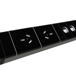 Athen Power Rail - 2 x GPO + 2 x data provision - Black