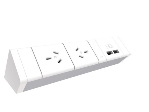 Athen Power Rail - 2 x GPO + 2 x USB A - White