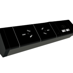 Athen Power Rail - 2 x GPO + 2 x USB A - Black