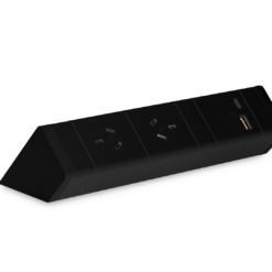 Athena Power Rail - 2 x GPO + 1 x USB A + 1 x USB C - Black