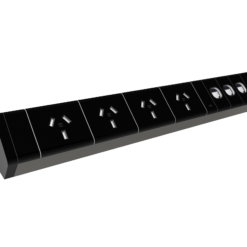 Athena Power Rail - 4 x GPO + 3 x data provision - Black