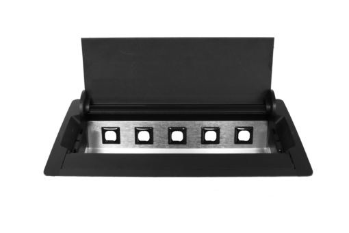 Boardroom Table Box - 4 x GPO + 5 x Data - Black