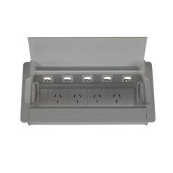 Boardroom Table Box - 4 x GPO + 5 x Data - Silver