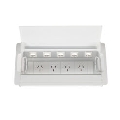 Boardroom Table Box - 4 x GPO + 5 x Data - White