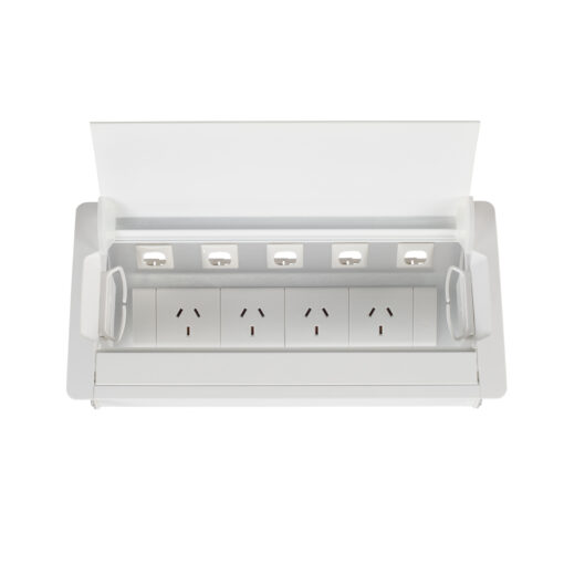 Boardroom Table Box - 4 x GPO + 5 x Data - White