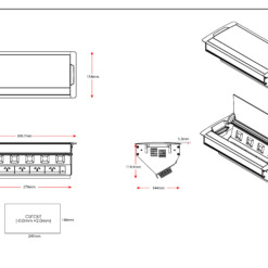 Boardroom Table Box - 4 x GPO + 5 x Data Provision