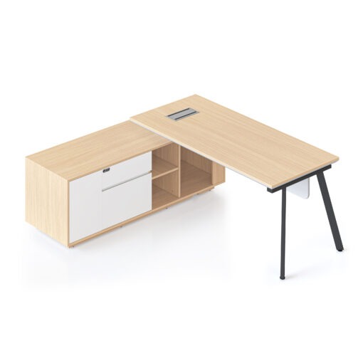 Casa Executive Workstation - Left with black eternity leg
