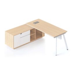 Casa Executive Workstation - Left with white eternity leg