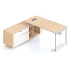 Casa Executive Workstation - Right with black loop leg